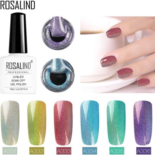 ROSALIND Nail Gel Polish Colorful Holographic Nail Polish 10ml Semi Permanent UV Primer Soak Off Gel Varnish Nail Art Manicure