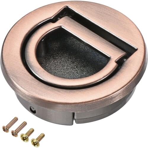 Uxcell Flush Pull Ring Handle 40.5x11mm, 2pcs Plane Drawer Door Pull, Copper Tone
