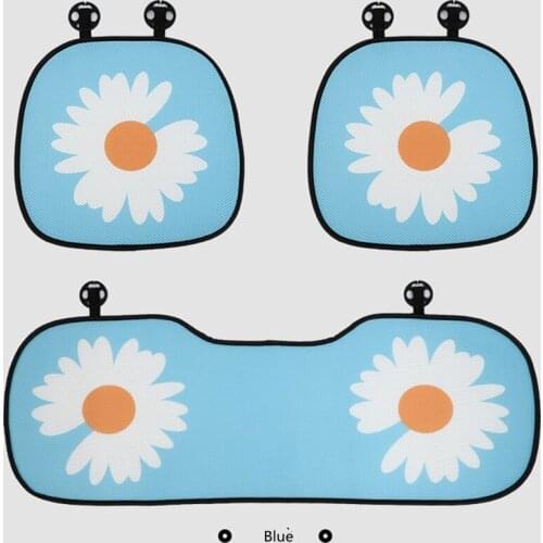 High End 3D Breathable Mesh Cartoon Daisy Summer Universal Car Interior Ornaments Fashion Car Seat Cushion Pad