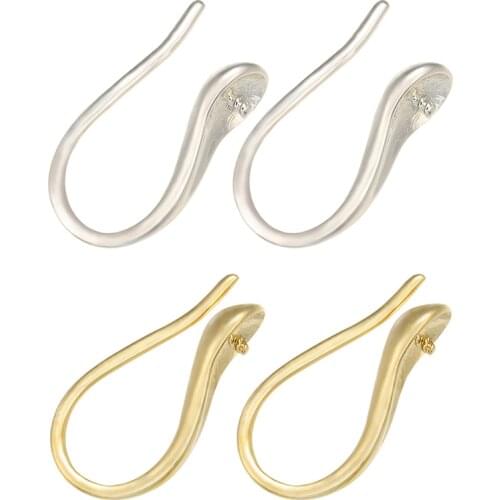 ZHUKOU two pair Brass Simple irregular U-shaped spoon earrings Hooks for womens handmade DIY earrings accessories model: VE104