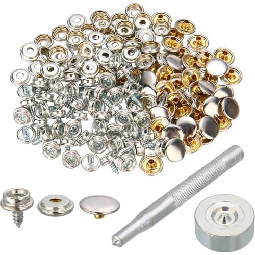 152pcs Furnifure Cover Snap Canvas Fixed Fabric Fastener Repair kit Awning Button Rivet Stainless Steel Useful Car Clips
