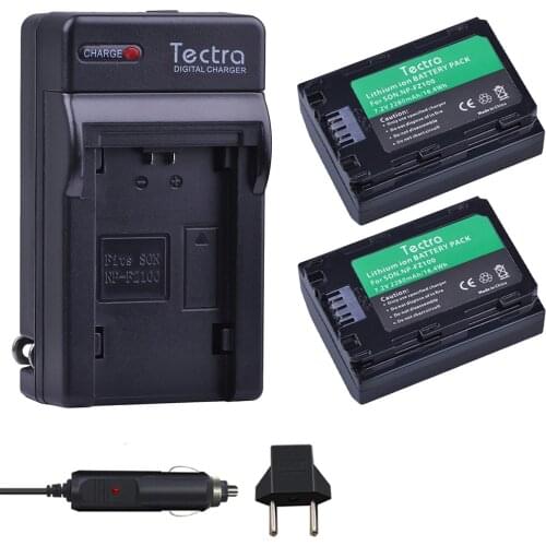 2 pcs NP FZ100 NP-FZ100 NPFZ100 batteries + Digital Charger for Sony ILCE-9, BC-QZ1, a7r3, A7RIII, ILCE-7RM3, A9R, 7RM3, camera