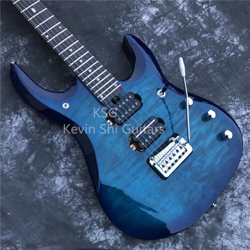 24 frets transparent sea blue john petrucci signature music man jp6 electric guitar free shipping