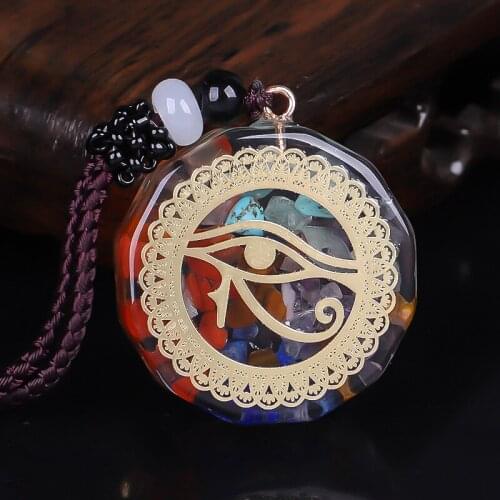 3pcs Horus Eye All-Seeing Eyes Orgonite Energy Pendant Orgone Amazonite Necklace Devils Eye Necklace Amulet Magnetic Jewelry