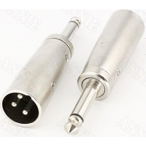 5pcs/lot Adaptor J3P 3 Pin Male Plug Turn 6.5 Single Track Male Plug/6.35 Turn XLR Big Two Core Audio Conversion Connector