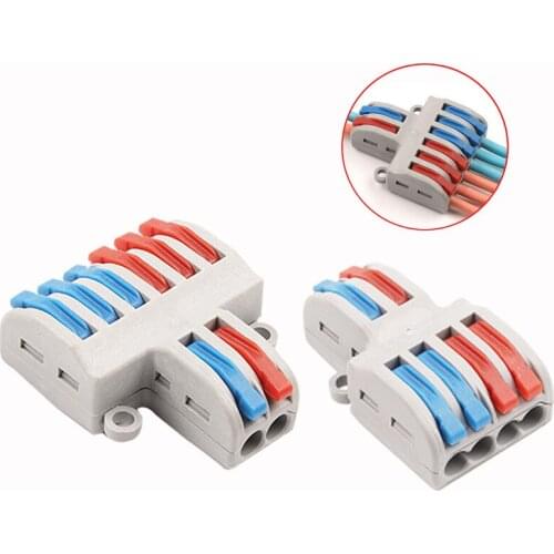 5pcs/Lot SPL-42/62 Mini Fast Wire Connector Universal Wiring Cable Connector Push-in Conductor Terminal Block DIY YOU tool