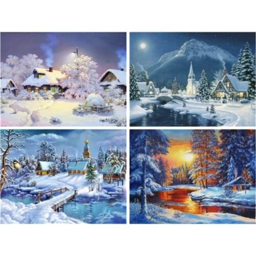 Diamond Painting Diamond embroidery 5d diy full square round winter snow diamond mosaic pictures of rhinestones decorationZP-710