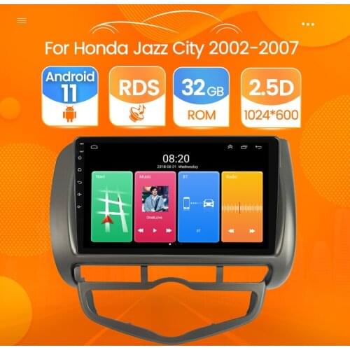 Android 11 Quad Core Car Radio For HONDA Fit JAZZ City 2002 2006 2007 RHD LHD Navigation GPS Multimedia Video Player Stereo BT