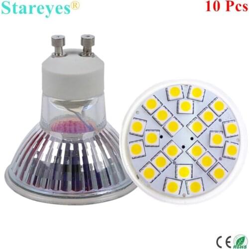 Free Shipping 10 Pcs 5050 SMD 24 LED 5W GU10 E27 MR16 AC110-240V / DC12V LED Spotlight Bulb LED light Downlight lamp lighting