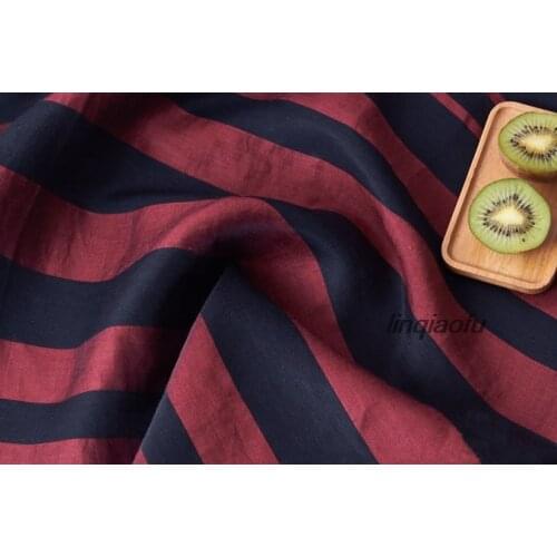 Brand linen cotton yarn-dyed fabric vintage personality jumpsuit suit apparel fabric High-end linen clothing fabric