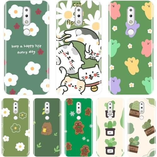 Phone Case For Nokia 7.1 6.1 5.1 3.1 2.1 Plus Flower Daisy Green Cactus Cat Bear Silicone Back Cover For Nokia 4.2 3.2 Case