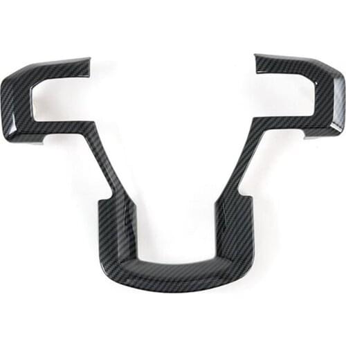 For 2015-2020 ford F150 Car Carbon Fiber Steering Wheel Cover Trim Decorative Frame Accessories for F250 F350 2017