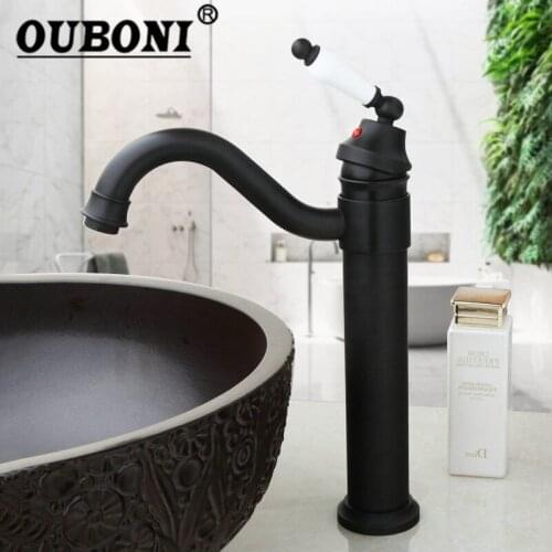 Black 360 Swivel European Retro Bathroom & Kitchen Faucet Rotated ORB Basin Sink Mixer Water Faucets Perfect Basin Mixer