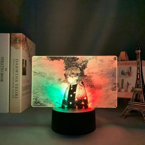 Colorful Anime Two Tone Lamp Demon Slayer Kimetsu no Yaiba for Bedroom Decor Birthday Gift Dral Color Led Light Manga Zenitsu