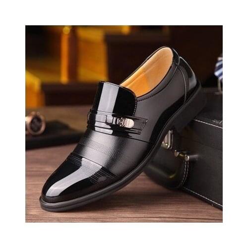 Fashion Set on Mens Formal Shoes, Large Size Mens Flat Shoes, Black Brown Breathable Non-slip Mens Business Office Shoes