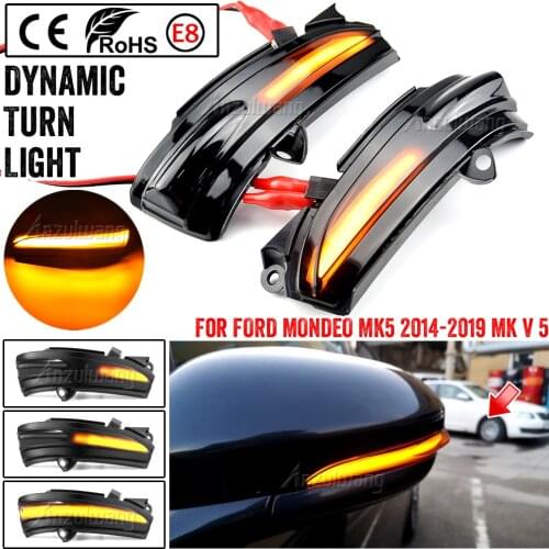 Dynamic Blinker For FORD MONDEO MK5 2014-2019 MK V 5 LED Turn Signal Light Side Lamp 2015 2016 2017 2018 MK V 5
