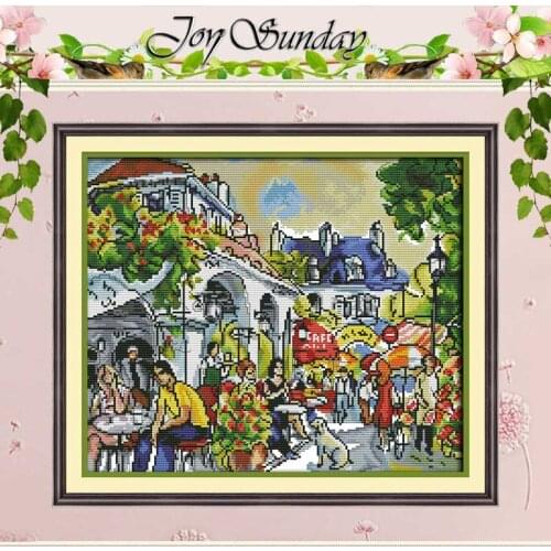 Bustling Streets Patterns Counted Cross Stitch 11CT 14CT Cross Stitch Set Wholesale DIY Cross-stitch Kit Embroidery Needlework