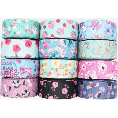 10 Yards 1'' 25MM Flowers /Fields And Gardens Printed Grosgrain Ribbons For Hair Bows DIY Handmade Materials Y2020051504
