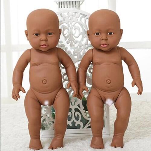 Black 41cm Full Body Silicone Big Reborn Hollow Dolls African American Baby Doll Boy Girl Princess Toddler Gift Toy A098