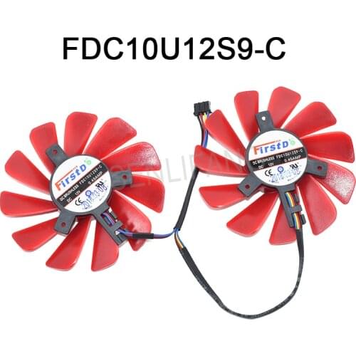 For XFX RX 570 RX 580 RX Vega Graphics Video Card Cooling Fans FDC10U12S9-C 0.45A 4 wires Cooler A Pair Fans