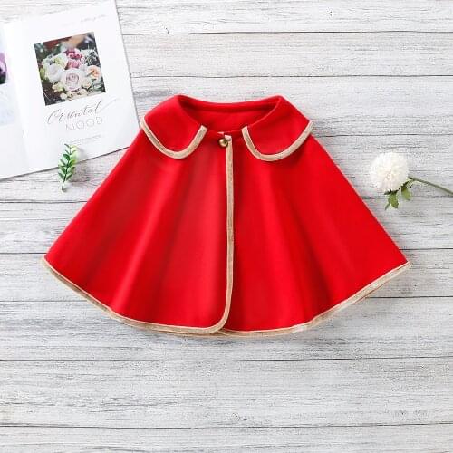 Girls Baby Red Cloak Jacket Autumn Winter Fashion Coats Jackets Girl Kids Outfits Children Christmas Wear Clothes