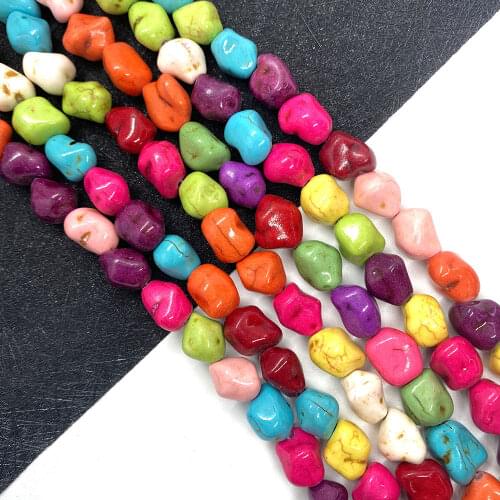 Hot Selling Irregular Synthetic Colored Turquoise 6x5mm DIY Jewelry Handmade Wind Chime Pendant Jewelry Accessories