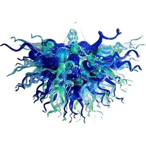 110v - 240v Small Bedroom Flower Shape Hand Blown Glass Chandelier Lighting