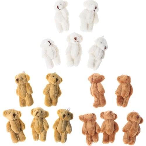 5PCS Kawaii Small Bears Plush Soft Toys Pearl Velvet Dolls Gifts Mini Teddy Bear R9CC