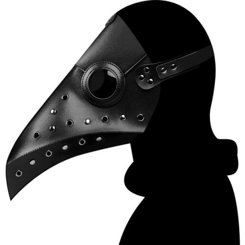Plague Doctor Mask Steam Punks Synthetic Leather Black Death Woman Mask Steampunks Accessory Cosplay Beak Prop Masque Halloween