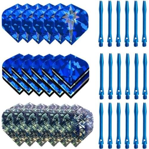 MRTNAN 53mm Aluminium Dart Shafts And Blue Darts Flights Dart Accessories Set 2020 new