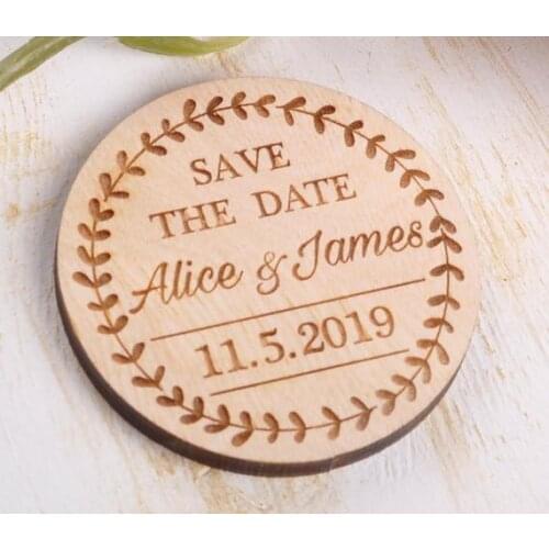Personalized Save the Date Wood Magnets. Custom Save the Date. Wooden Save the Date Magnets