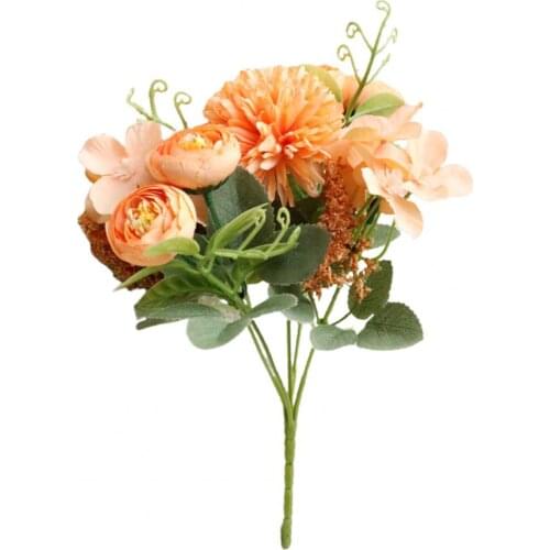 No Withering 1 Bouquet Cute Wedding Props Fake Flower Bouquet Decorative Artificial Flower Eye-catching Table Decor Wholesale