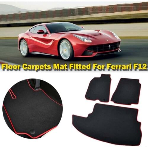 Custom Fit Solid Nylon Auto Odorless Front+Rear Car Floor Mats Liner Protection Carpets For LH/RH Ferrari F12 Berlinetta