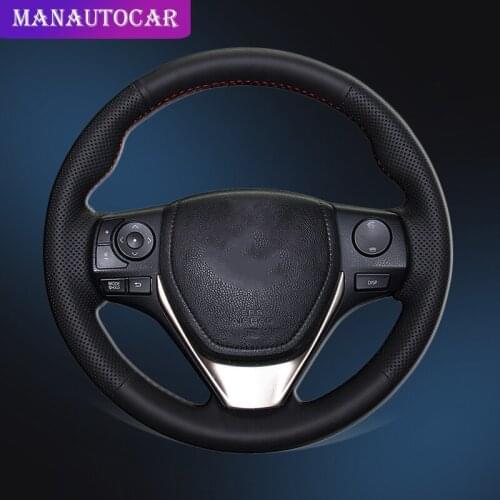 Car Braid On The Steering Wheel Cover for Toyota RAV4 2013-2017 Corolla 2014-2017 Auris 2013-2016 Scion iM Auto Wheel Covers