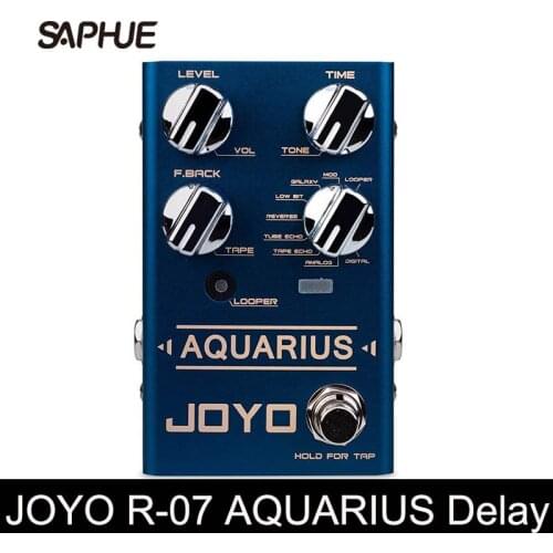 JOYO R-07 AQUARIUS Delay + LOOPER Multi Guitar Effect Pedal, Multieffects Pedal, with 8 Digital Delay Effects
