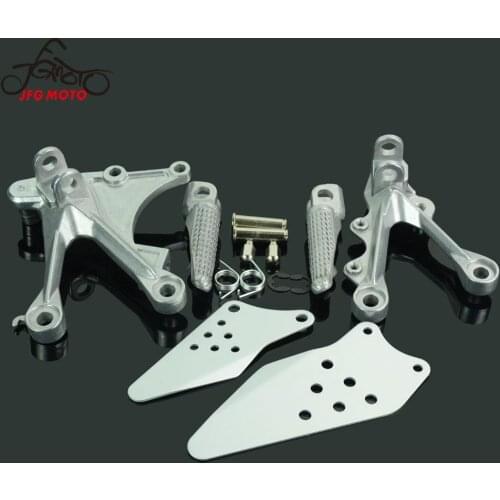 Motorcycle Front Foot Pegs Pedals Footrests Pedal Pads For KAWASAKI Ninja ZX6R 2005- 2006 ZX636 2005-2008