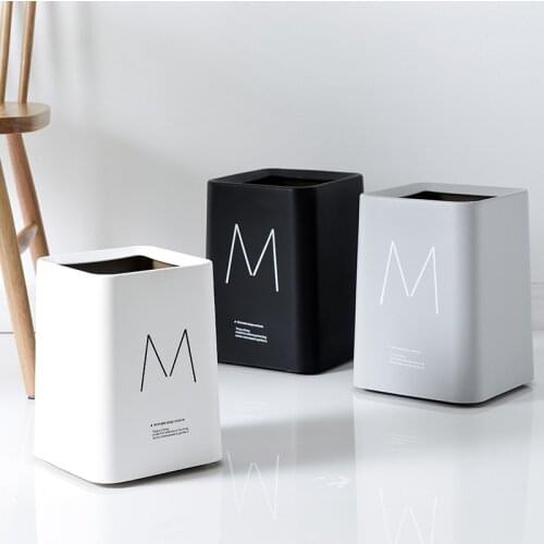 8L/12L Plastic Matte Waste Bin Creative Reindeer Garbage Dust Bin Storage Bucket Paper Basket Home Office Trash Can without Lid