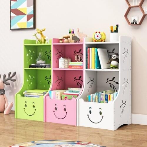 Assemble Childrens Bookshelf Environmental Storage Rack Removable Book Shelf Stand Holder Bookcase Furniture Organizer MJ1107