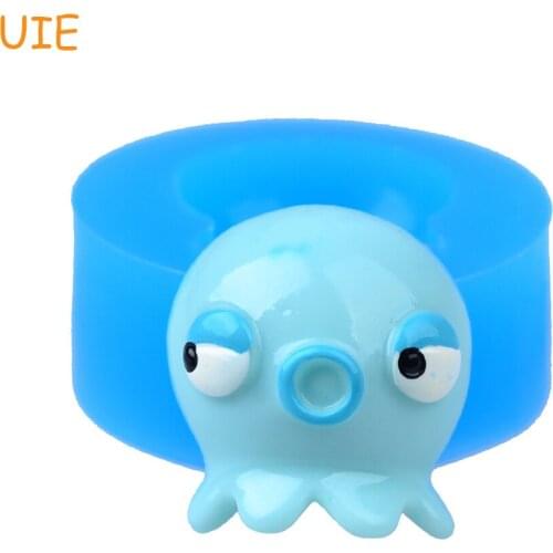 DYL080U 23mm Octopus Silicone Mold - Sea Animal Mold Cupcake Topper Fondant Craft, Cookie Biscuit, Chooclate, Jewelry DIY, Resin