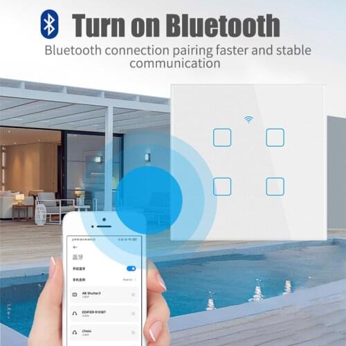 1/2/3/4 Gang TUYA WiFi Smart Bluetooth Touch Switch 100-240V Home Dual-mode Wall Button Alexa Google Home Assistant EU Standard