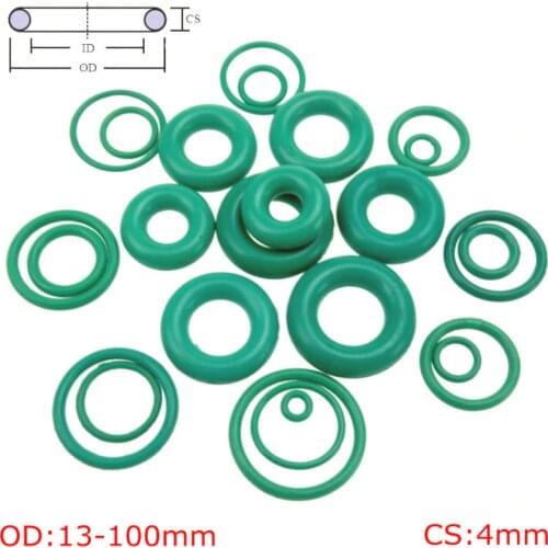 CS 4mm OD13-100mm Green FKM Fluorine Rubber O Ring O-Ring Oil Sealing Gasket