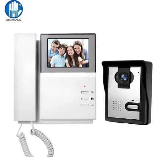 4.3inch Wired Video Door Phone System Video Intercom Doorbell Doorphone Color Screen + 700TVL Outdoor Camera for Home