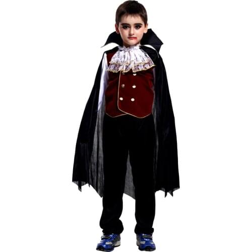 Hight Quality Boy Vampire Costumes Childrens Role play the hero Kids Vampire Costumes Halloween Cosplay Vampire