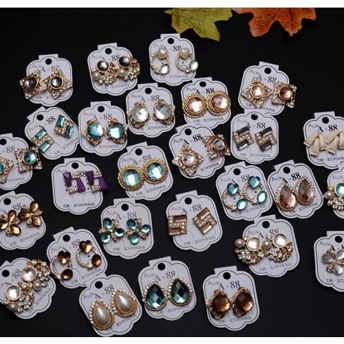 2020 Korean Imitation Pearl Butterfly Stud Earrings for Women Heart Clover Crystals Geometry Transparent Brincos for Sale