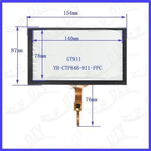 ZhiYuSun Freeshipping YH-CTP846 154*87compatible 6.2inch Capacitive screen glass For GPS CAR 154mm*87mm GT911