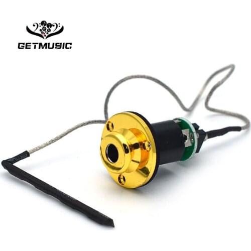 Gold Acoustic Ukulele Guitar Piezo EQ Pickup Under Saddle Output End Pin Jack For Acoustic Guitar Acessories