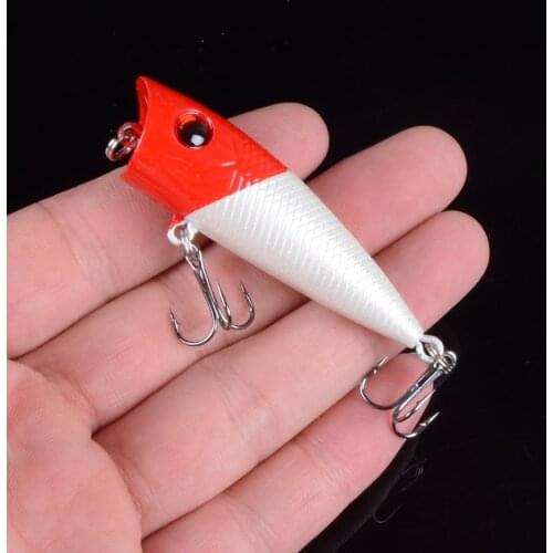 1PCS Isca 6cm 6.5g Popper Fishing Lure Minnow Hard Bait With Three Fishing Hooks Fishing Tackle Wobbler 3D Eyes Crankbait