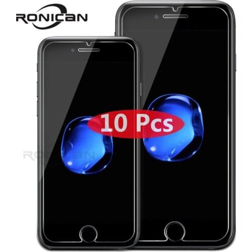 10 Pack tempered glass for iPhone 7 8 6 6S Plus screen protector protective glass film for iPhone XS Max XR X 5 5S SE 4 4s Case