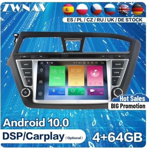 2 DIn DSP Carplay Android Screen For Hyundai i20 2014 2015 2016 2017 2018 GPS Navi Video Audio Stereo Radio Receiver Head Unit
