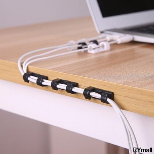 20Pcs Self Stick Fixed ABS Data Line Clips Wire Organizer Securing Safty Protective Cable Clamp Buckle Tool For 7mm Cables Line